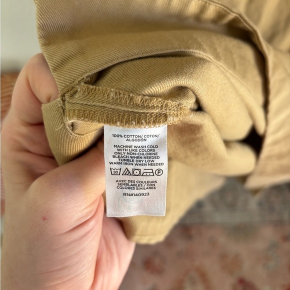 LOFT Khaki Safari Utility Tunic Dress – Button Front Pockets Roll Tab Sleeves M - Picture 6 of 8